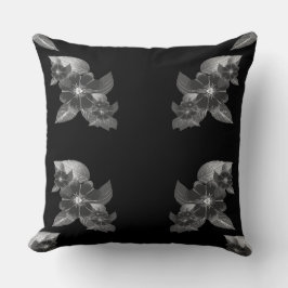 グレースケールフローラ クッション