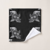 グレースケールフローラ バスタオルセット (ウォッシュタオル)