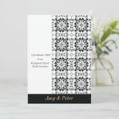グレースケールフローリッシュ結婚式招待状カード 招待状 (スタンド正面)