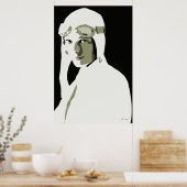 グレースケールベクターアートアメリアアーハート24" x 36" ポスター (キッチン)