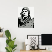 グレースケールベクターアート： Charles Lindbergh (18"x 24") ポスター (ホームオフィス)