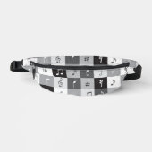 グレースケールミュージックノートパターン ファニーパック (正面)