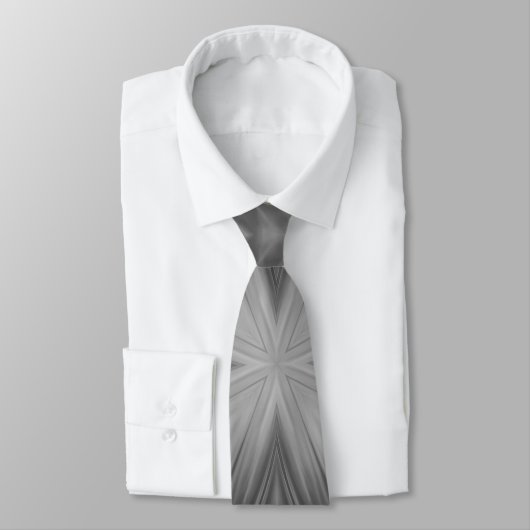 グレースケールモノクロ白濁グレー抽象芸術パターン ネクタイ (タイ)