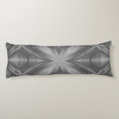 グレースケールモノクロ白濁グレー抽象芸術パターン ボディピロー (裏面)