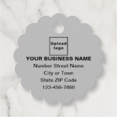 グレースケールラウンドシェイプのビジネスブランドラベル フェイバータグ (正面)