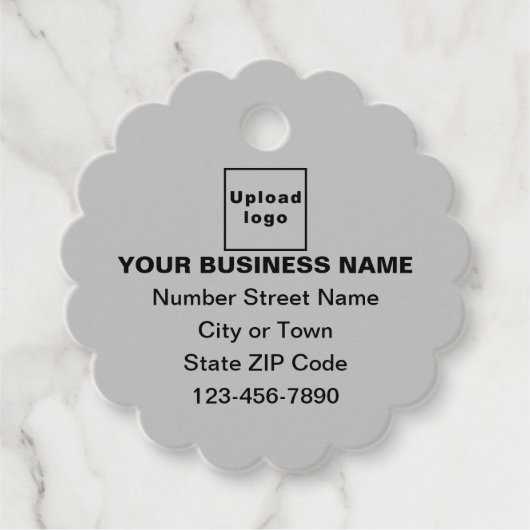 グレースケールラウンドシェイプのビジネスブランドラベル フェイバータグ (正面)