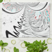 グレースケール万華鏡のように千変万化するパターンアートプリント キッチンタオル (折り畳み)