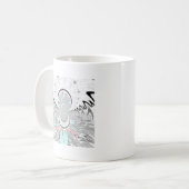 グレースケール万華鏡のように千変万化するパターンアートプリント コーヒーマグカップ (正面左)