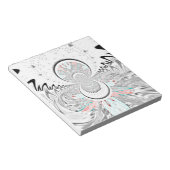 グレースケール万華鏡のように千変万化するパターンアートプリント ノートパッド (アングル)