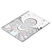 グレースケール万華鏡のように千変万化するパターンアートプリント ノートブック (左側)