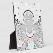 グレースケール万華鏡のように千変万化するパターンアートプリント フォトプラーク (側面)