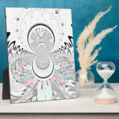 グレースケール万華鏡のように千変万化するパターンアートプリント フォトプラーク (側面)