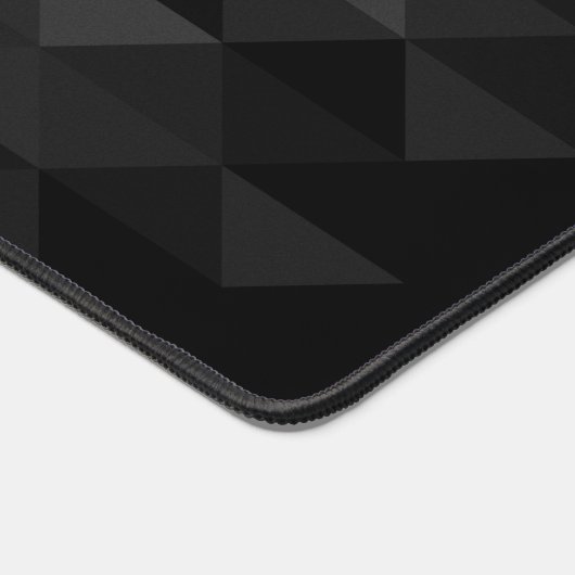グレースケール三角形の幾何学的な正方形のパターン灰色 デスクマット (コーナー)