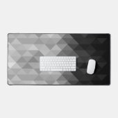 グレースケール三角形の幾何学的な正方形のパターン灰色 デスクマット (キーボード&マウス)