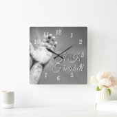 グレースケール壁時計が完成した スクエア壁時計 (ホーム)