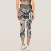 グレースケール幾何学模様 カプリレギンス (裏面)