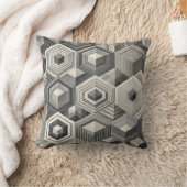 グレースケール幾何学模様（最大） クッション (ブランケット)