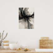 グレースケール抽象芸術カラーのミニマルなアート ポスター (キッチン)