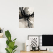 グレースケール抽象芸術カラーのミニマルなアート ポスター (ホームオフィス)