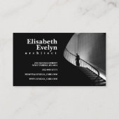 グレースケール歩くの階段の人物写真 名刺 (裏面)