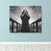 グレースケール美術における絶望の嵐の表現 | キャンバスプリント (インサイチュ (ウッドフロア))