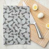 グレースケール骨の質パターン キッチンタオル (四つ折り)