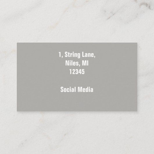 グレースケール、ギターカード 名刺 (裏面)