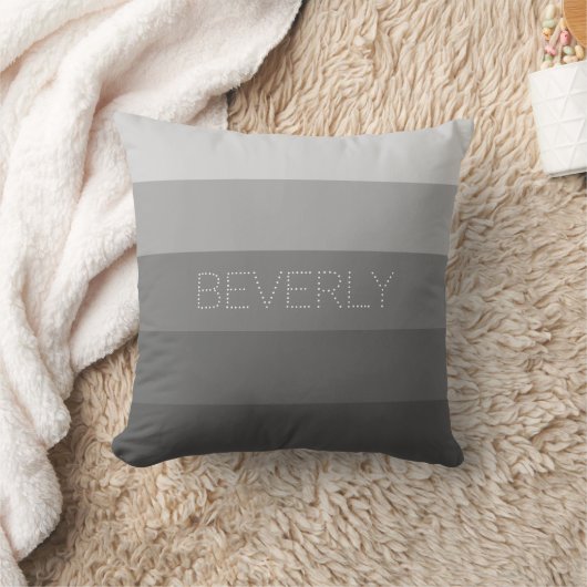グレースケール、5色、名パーソナライズされた前 クッション (ブランケット)