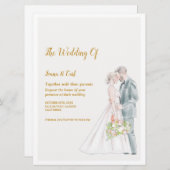 グレースシンプルカップル結婚ズ 招待状 (正面/裏面)