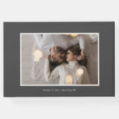 グレースタイリッシュと白のスクリプト |写真 ゲストブック (裏面)