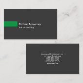 グレースタイリッシュグリーンストライプ標準名刺 名刺 (正面/裏面)