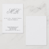 グレースタイリッシュスクリプトモノグラムクリーン名刺 名刺 (正面/裏面)