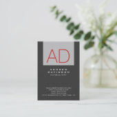 グレースタイリッシュストライプレッドモノグラム名刺 名刺 (スタンド正面)