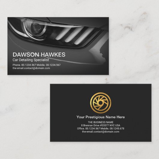 グレースタイリッシュスポーツカーのヘッドライトの詳細自動 名刺 (正面/裏面)