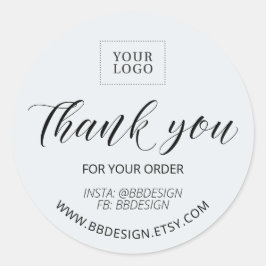 グレースタイリッシュスモールビジネスサンキューステッカー ラウンドシール