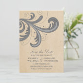 グレースタイリッシュスワーズ日付保存招待状 セーブザデート (スタンド正面)