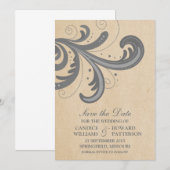 グレースタイリッシュスワーズ日付保存招待状 セーブザデート (正面/裏面)