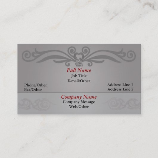 グレースタイリッシュスワール名刺テンプレート 名刺 (正面)