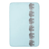 グレースタイリッシュゾウ華美ズデザインモダン青 バスマット (正面縦)