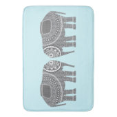 グレースタイリッシュゾウ華美ズデザインモダン青 バスマット (正面縦)