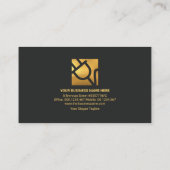 グレースタイリッシュブラックカラム金ゴールドストライプ電気技師 名刺 (裏面)