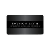 グレースタイリッシュブラックミニマル差出人住所 ラベル (正面)