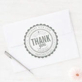 グレースタイリッシュホワイト手作りありがとうサークルラベル ラウンドシール (封筒)