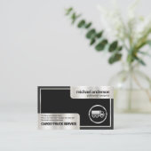 グレースタイリッシュボックスシルバーフレームトラック輸送 名刺 (スタンド正面)