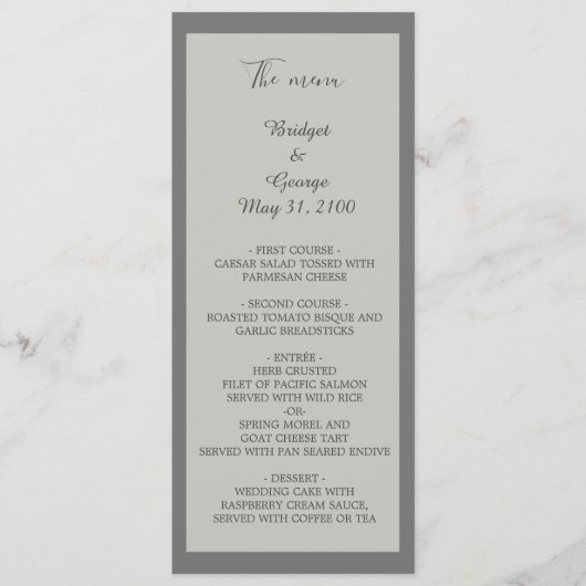 グレースタイリッシュミニマルウェディングプログラム&メニュー プログラム (正面)