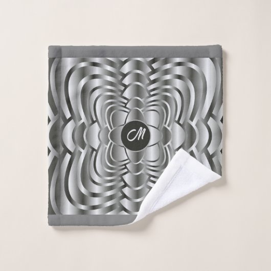 グレースタイリッシュモノグラムののジオメトリックタオルの色合い バスタオルセット (ウォッシュタオル)