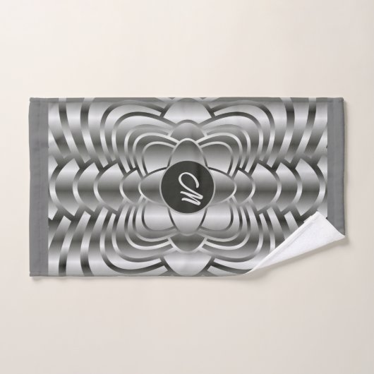 グレースタイリッシュモノグラムののジオメトリックタオルの色合い バスタオルセット (ハンドタオル)