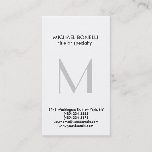 グレースタイリッシュモノグラム垂直トレンド名刺 名刺 (正面)