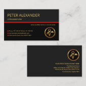 グレースタイリッシュレイヤレッドラインウェイターバトラー 名刺 (正面/裏面)