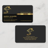 グレースタイリッシュレイヤ[金ゴールド]タブ[文字E] [電気] 名刺 (正面/裏面)